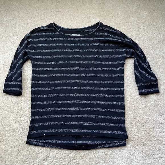 Lou & Grey Sweaters - Lou & Grey Women’s Black White Striped Pullover Sweater - Size XS - EUC